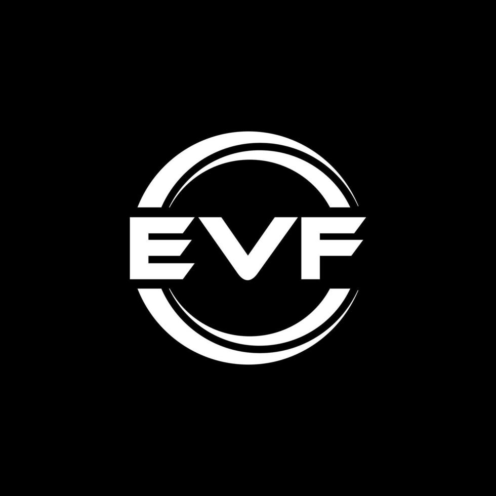 EVF letter logo design in illustration. Vector logo, calligraphy designs for logo, Poster, Invitation, etc.