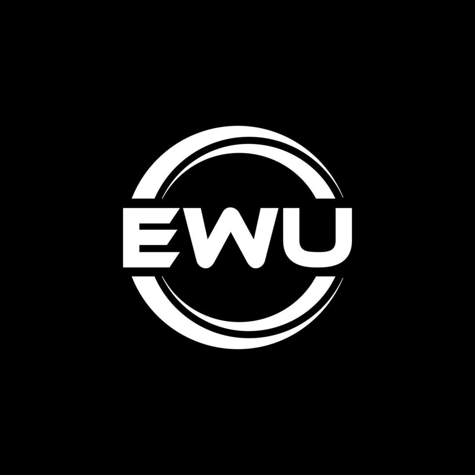 EWU letter logo design in illustration. Vector logo, calligraphy designs for logo, Poster, Invitation, etc.