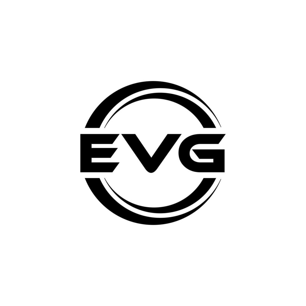 EVG letter logo design in illustration. Vector logo, calligraphy designs for logo, Poster, Invitation, etc.