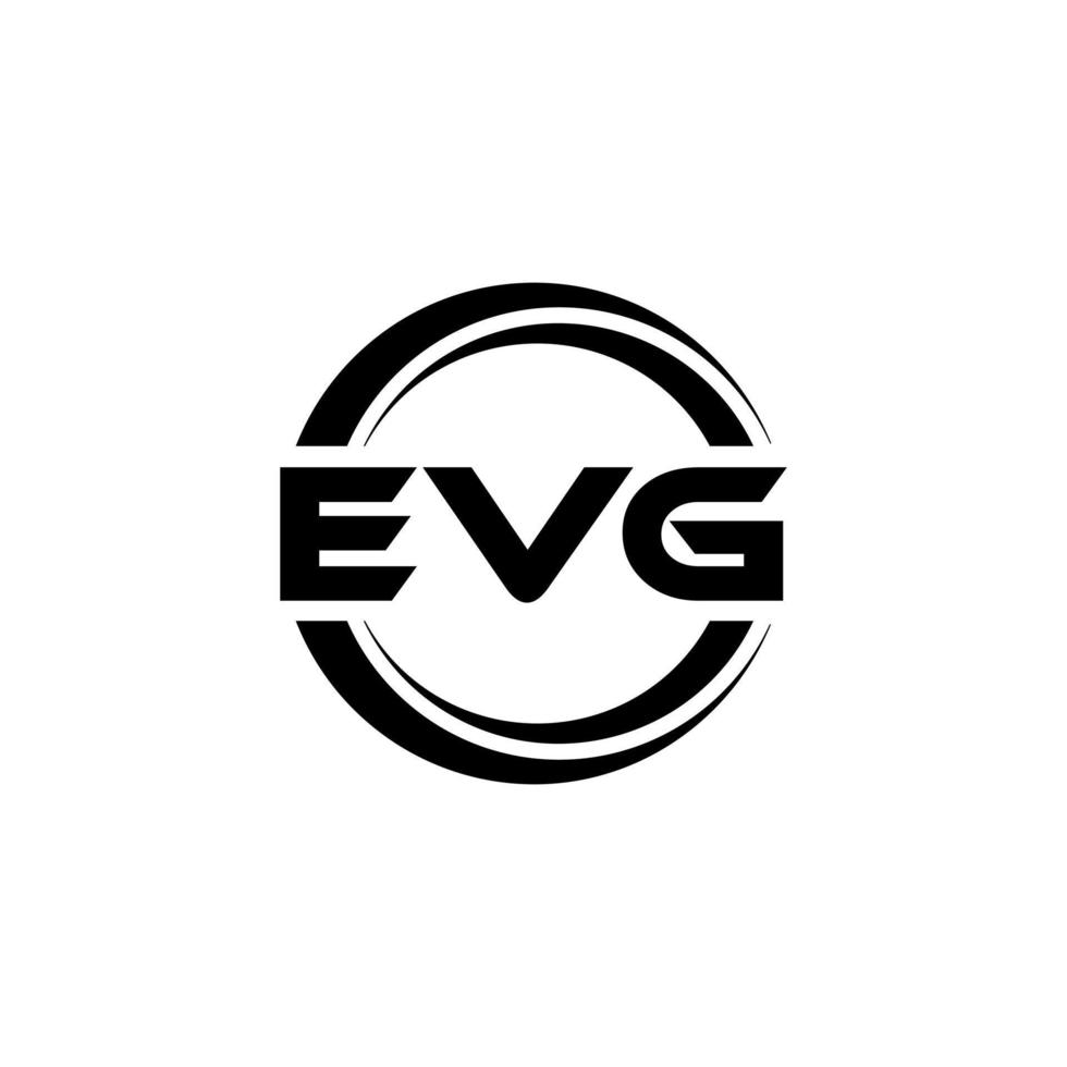 EVG letter logo design in illustration. Vector logo, calligraphy designs for logo, Poster, Invitation, etc.