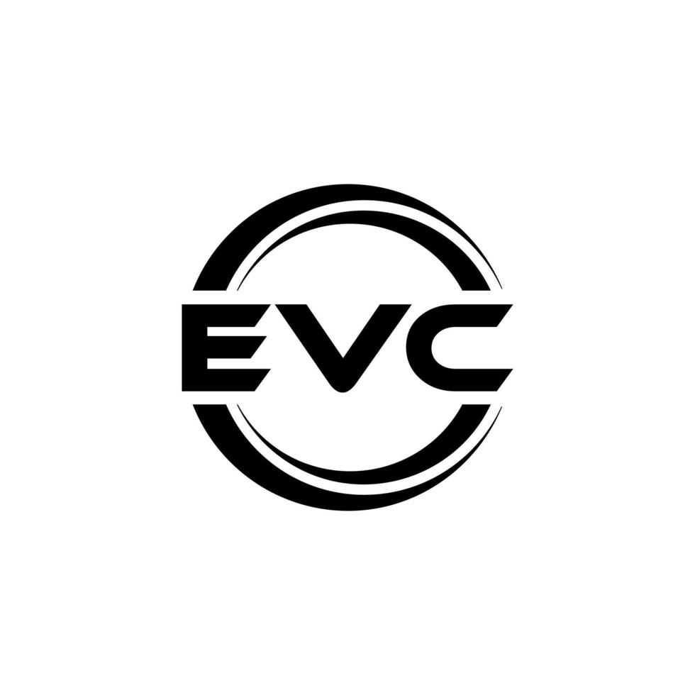 EVC letter logo design in illustration. Vector logo, calligraphy designs for logo, Poster, Invitation, etc.