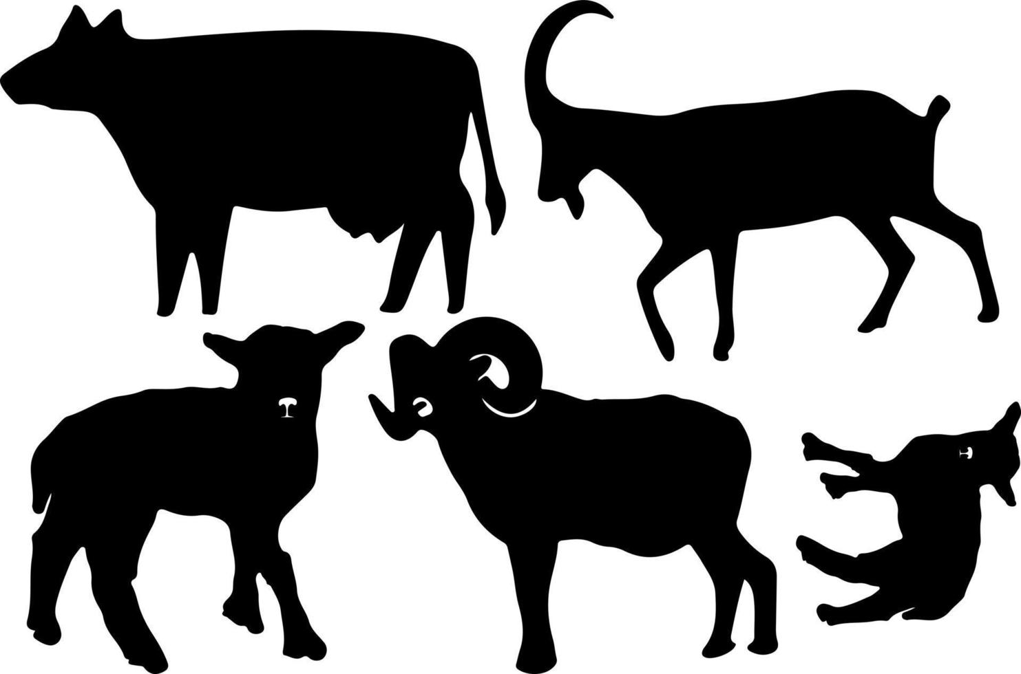 vector de silueta de vaca para sitios web, ilustraciones relacionadas con gráficos