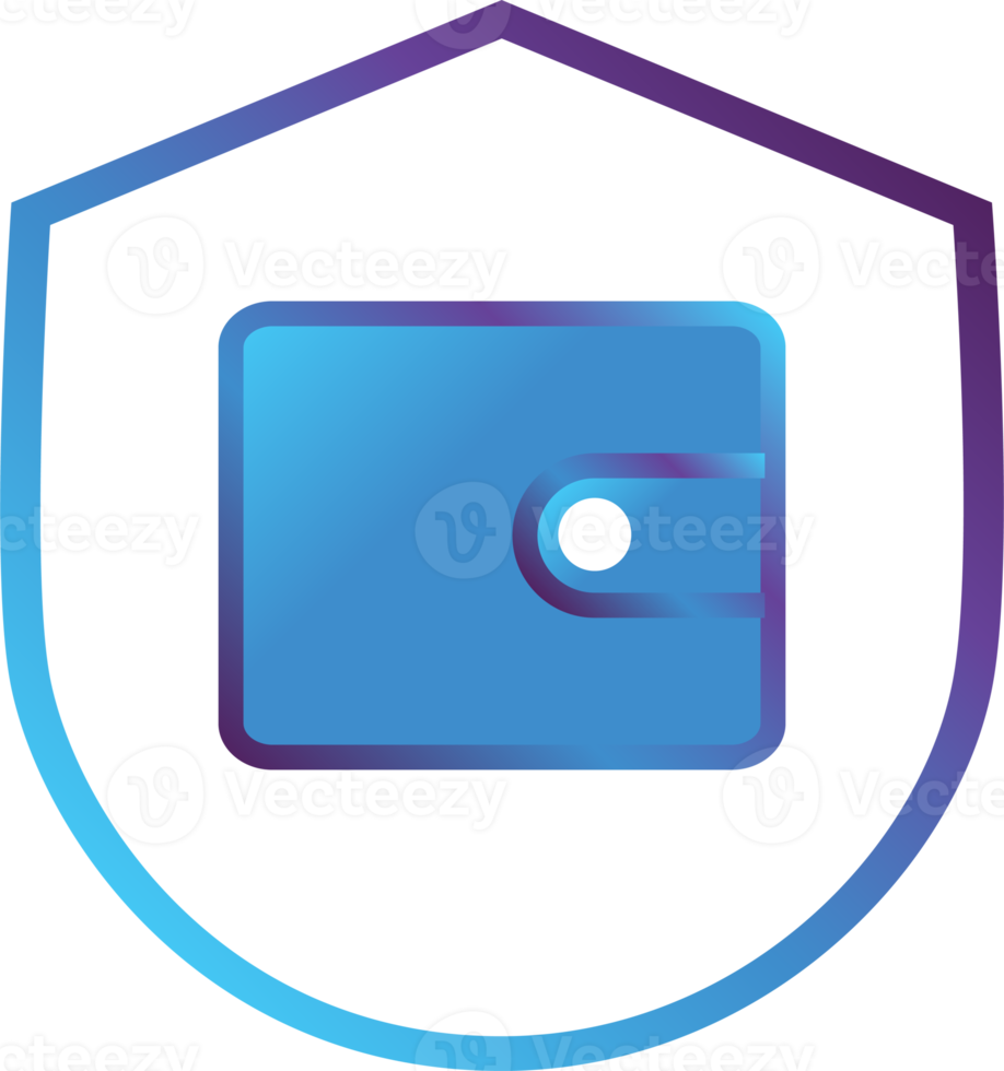 wallet shield modern gradient icon png