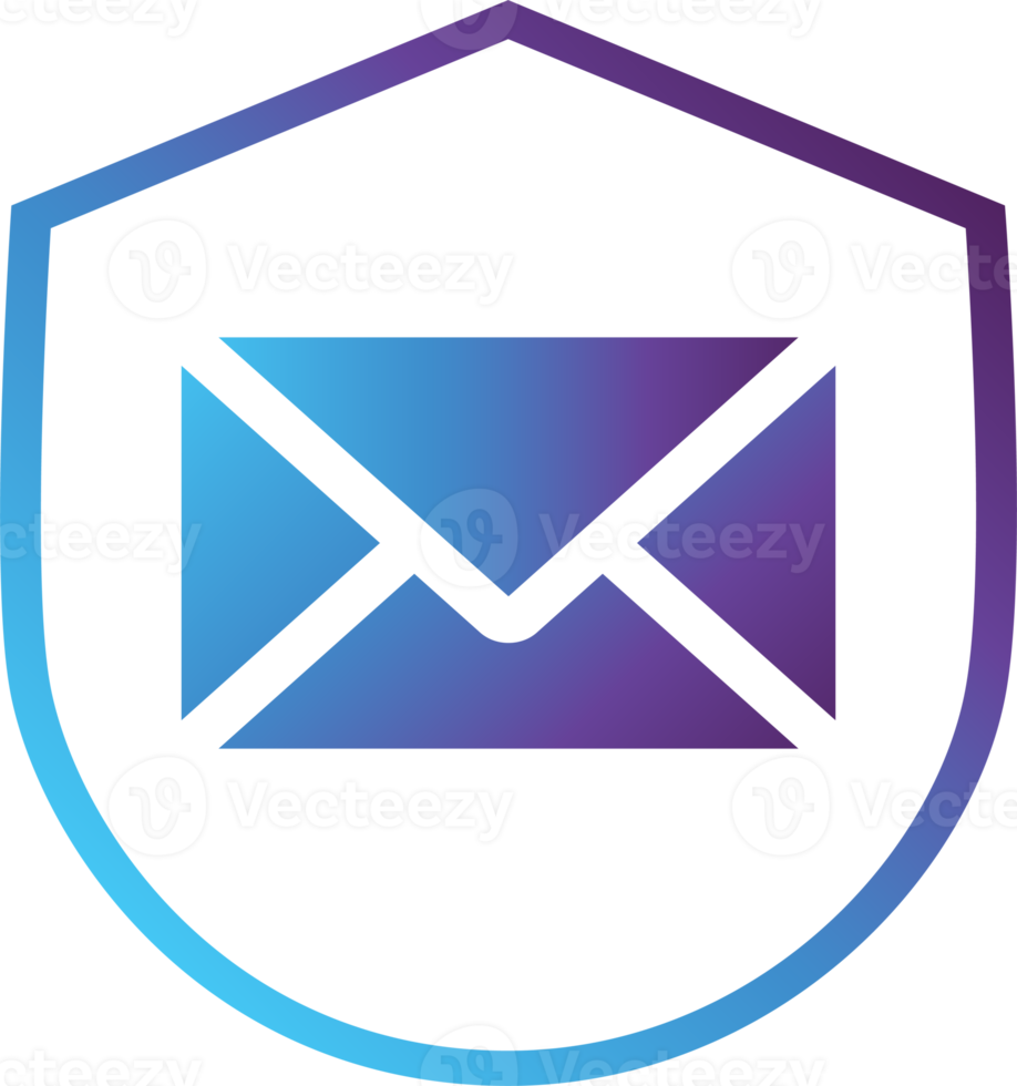 mail message shield modern gradient icon png