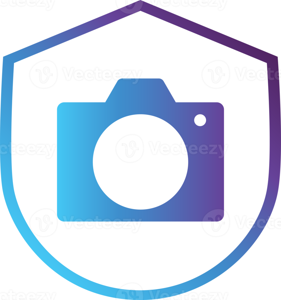 ícone de gradiente moderno de escudo de câmera png