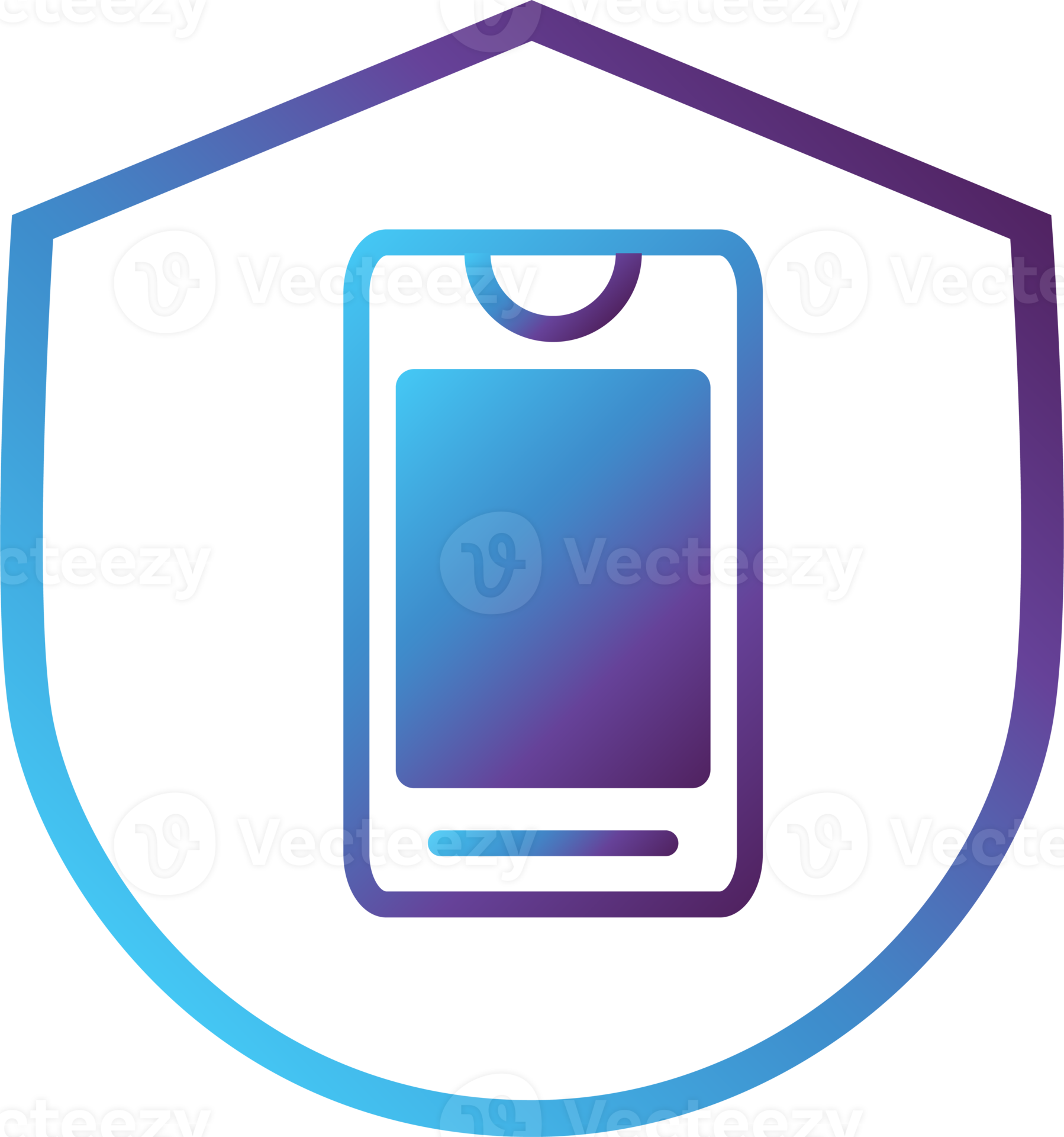 mobile phone shield modern gradient icon 15437569 PNG