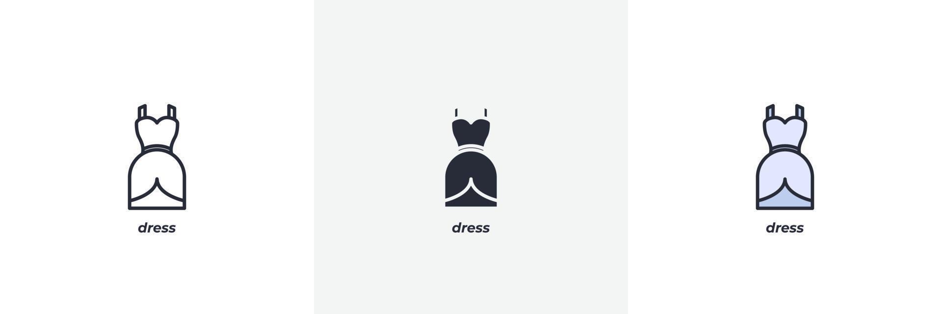dress icon. Line, solid and filled outline colorful version, outline and filled vector sign. Idea Symbol, logo illustration. Vector graphics