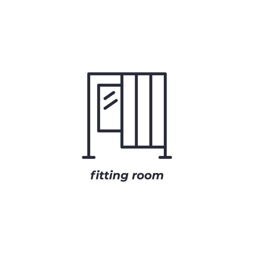 Vector sign fitting room symbol is isolated on a white background. icon color editable.