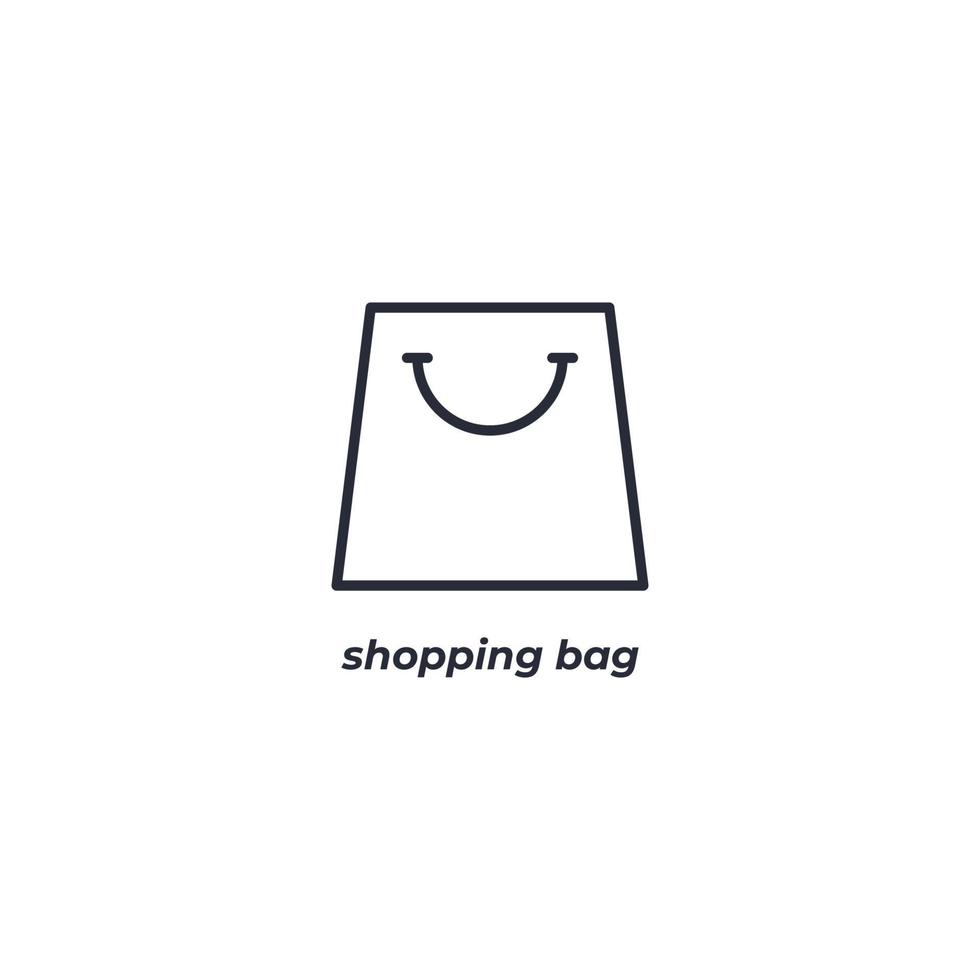 el símbolo de la bolsa de compras de signo vectorial está aislado en un fondo blanco. color de icono editable. vector