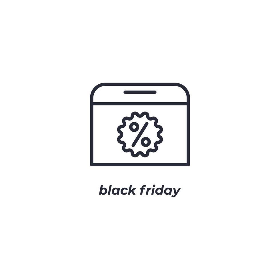 Vector sign black friday symbol is isolated on a white background. icon color editable.