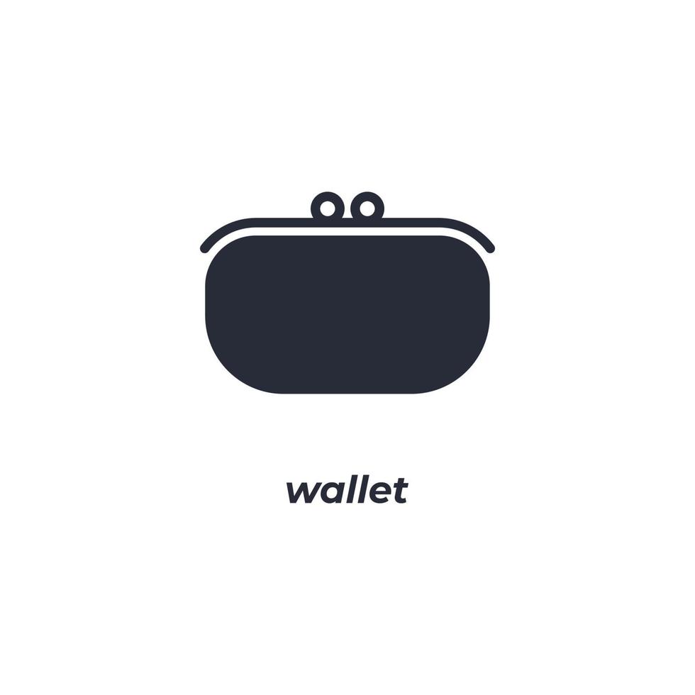 Vector sign wallet symbol is isolated on a white background. icon color editable.