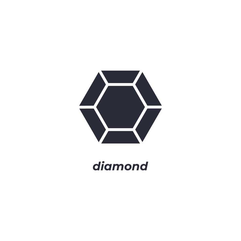 Vector sign diamond symbol is isolated on a white background. icon color editable.