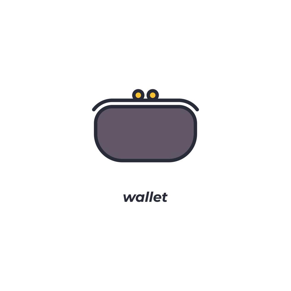 Vector sign wallet symbol is isolated on a white background. icon color editable.