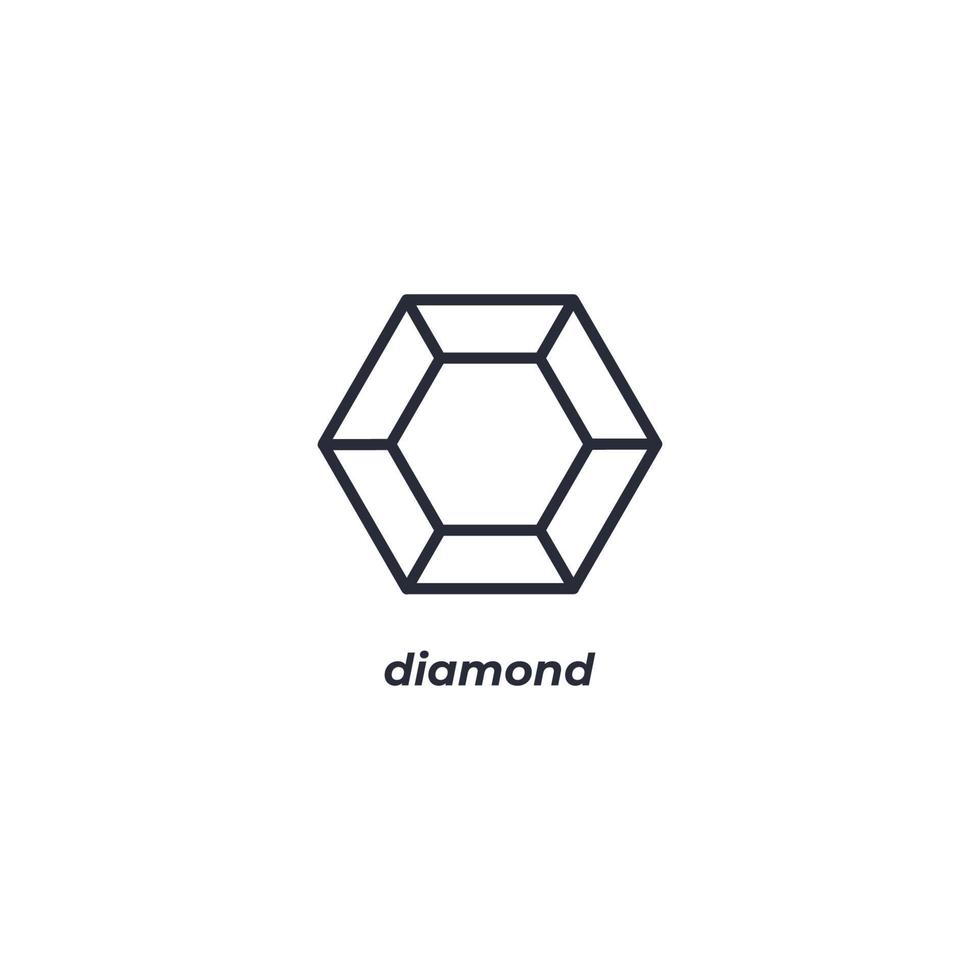 Vector sign diamond symbol is isolated on a white background. icon color editable.
