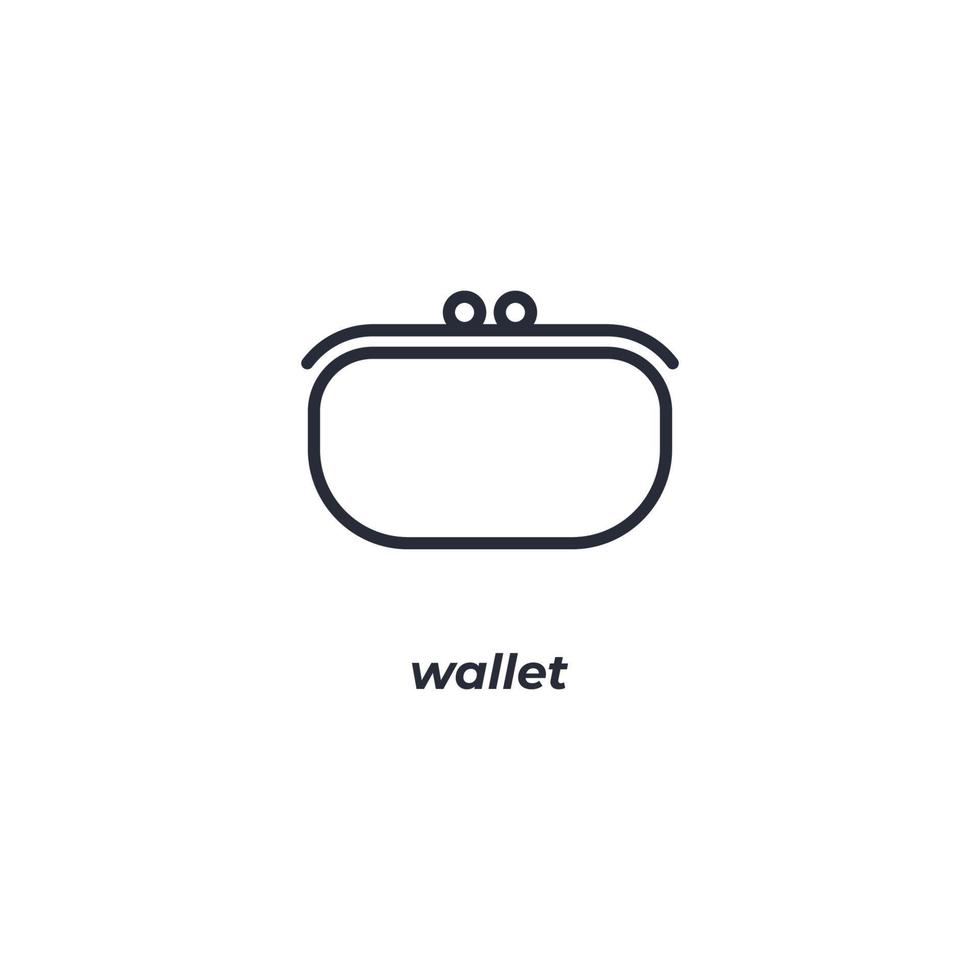 Vector sign wallet symbol is isolated on a white background. icon color editable.