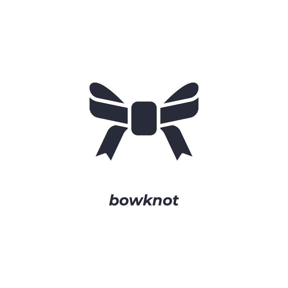 Vector sign bowknot symbol is isolated on a white background. icon color editable.