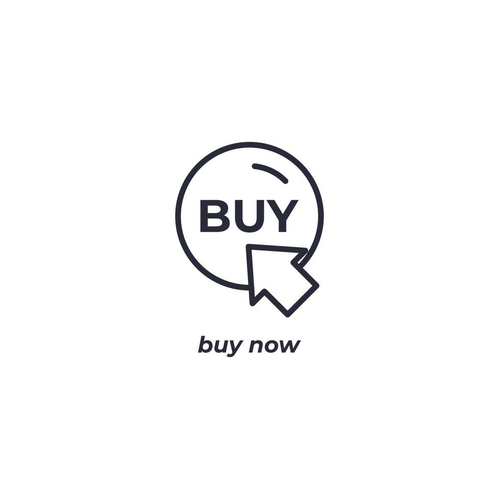 Vector sign buy now symbol is isolated on a white background. icon color editable.