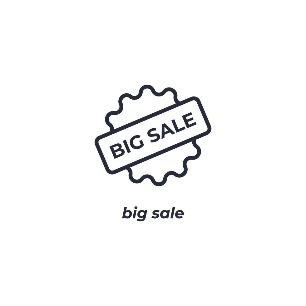 Vector sign big sale symbol is isolated on a white background. icon color editable.