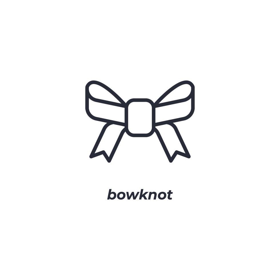 Vector sign bowknot symbol is isolated on a white background. icon color editable.