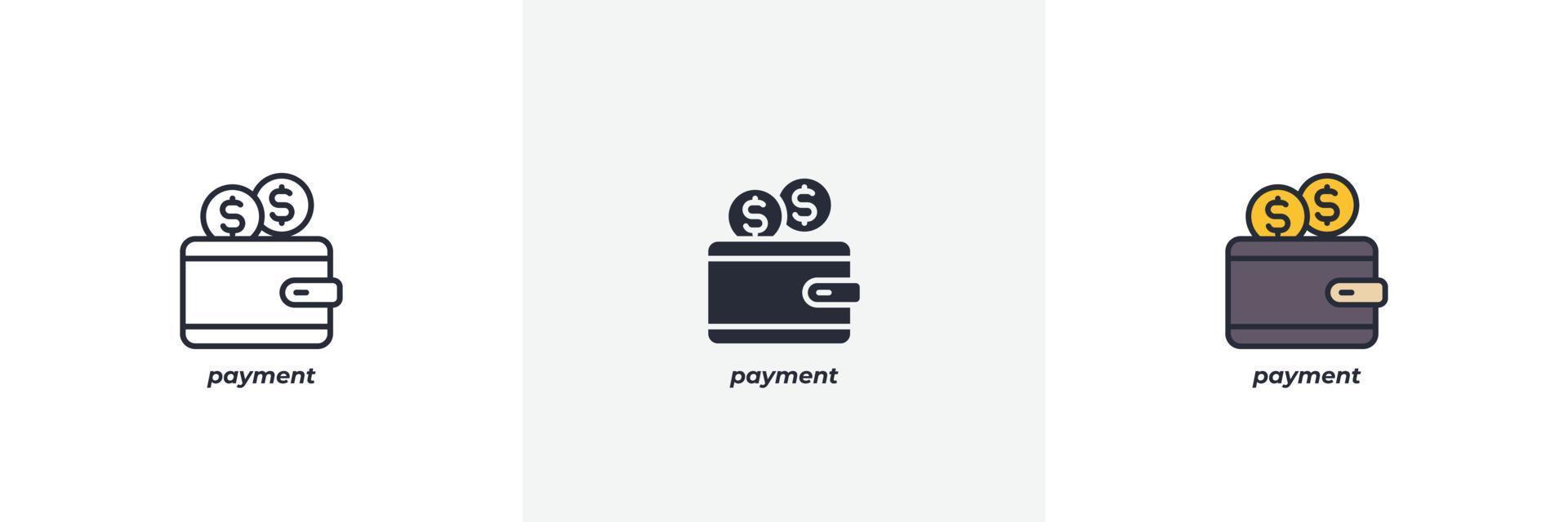 payment icon. Line, solid and filled outline colorful version, outline and filled vector sign. Idea Symbol, logo illustration. Vector graphics