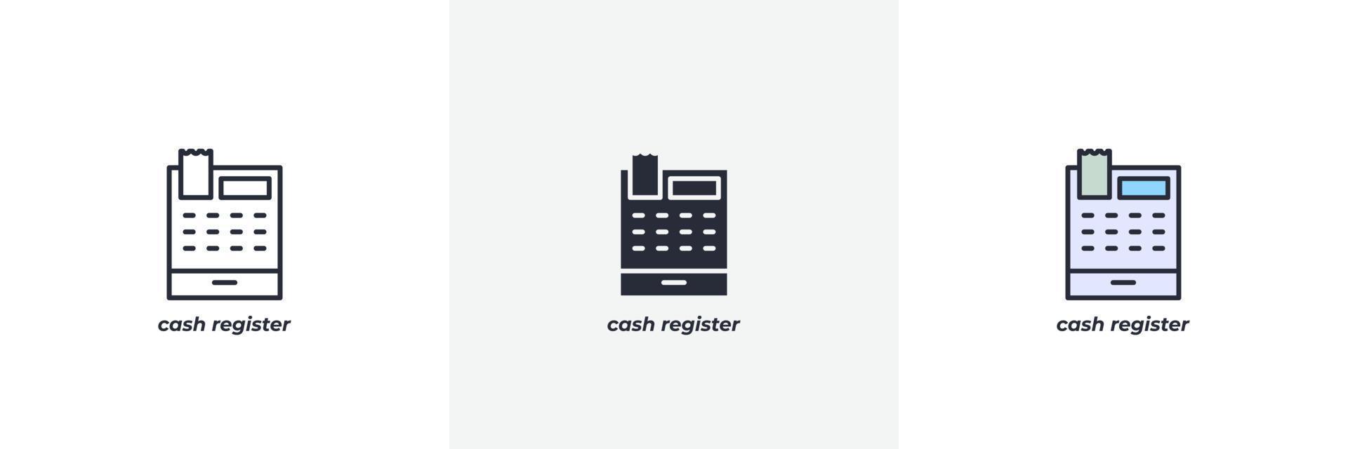 cash register icon. Line, solid and filled outline colorful version, outline and filled vector sign. Idea Symbol, logo illustration. Vector graphics