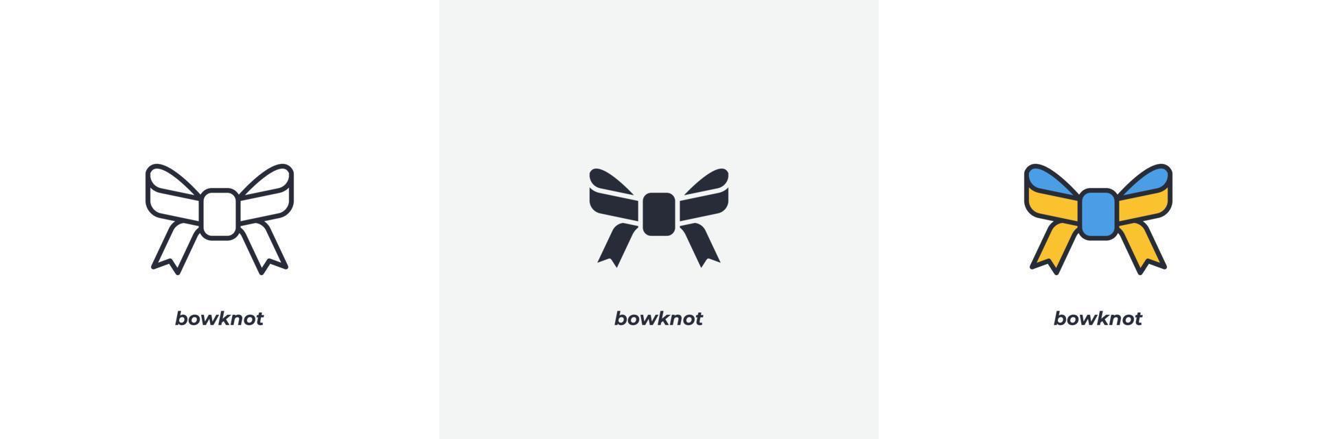 bowknot icon. Line, solid and filled outline colorful version, outline and filled vector sign. Idea Symbol, logo illustration. Vector graphics