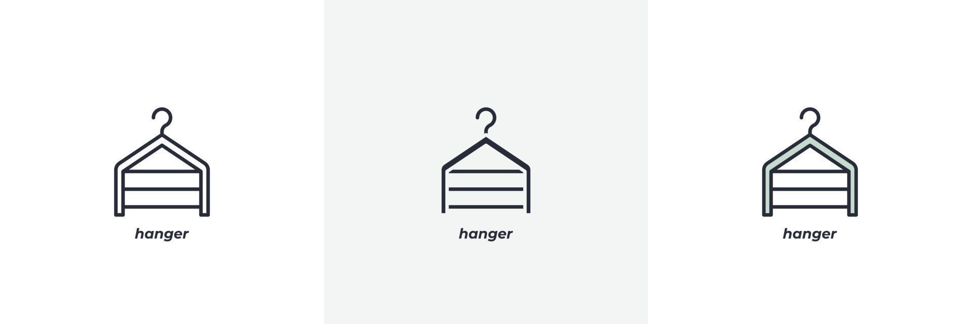hanger icon. Line, solid and filled outline colorful version, outline and filled vector sign. Idea Symbol, logo illustration. Vector graphics