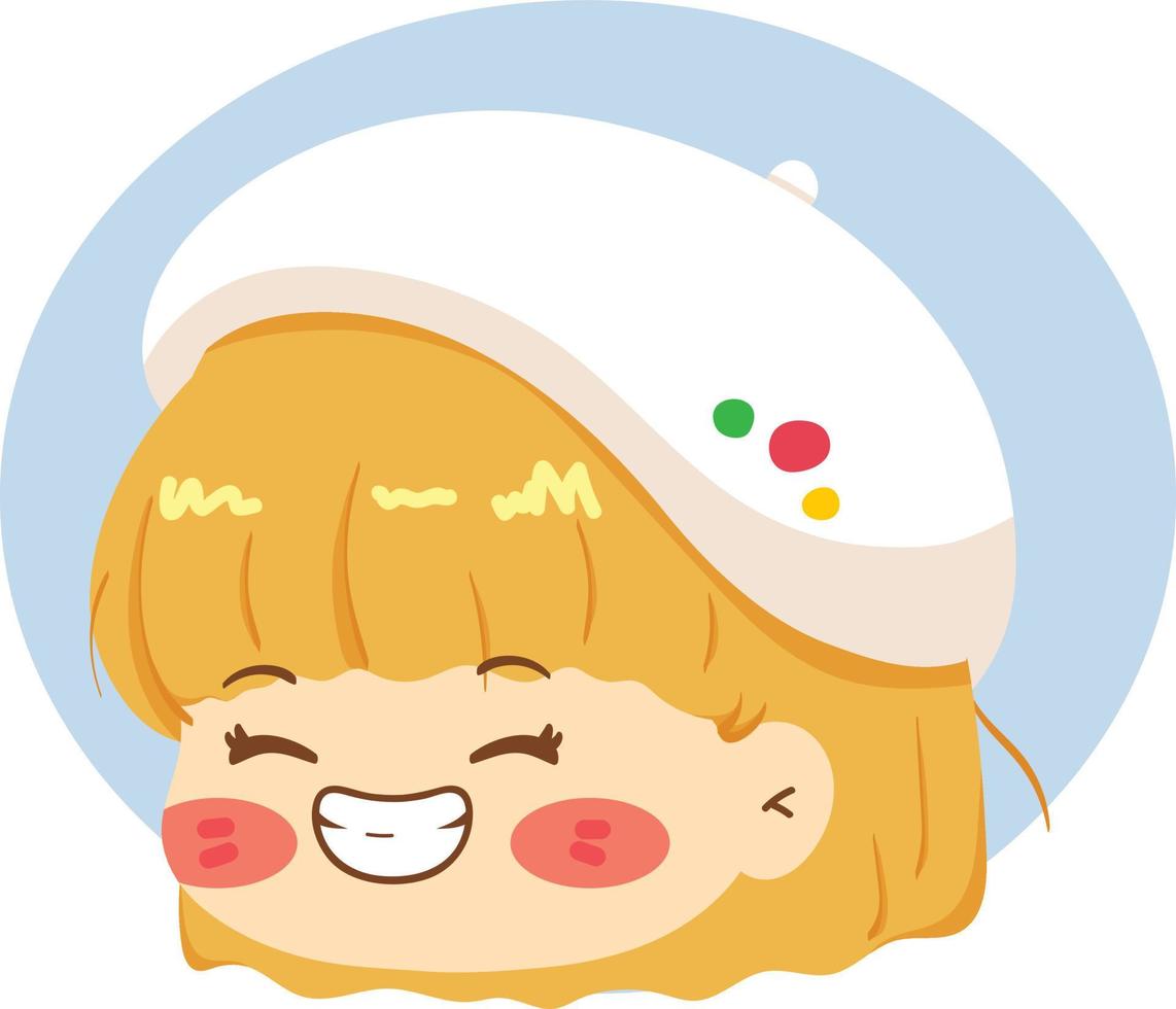 Cute Artist Wearing Beret Hat vector