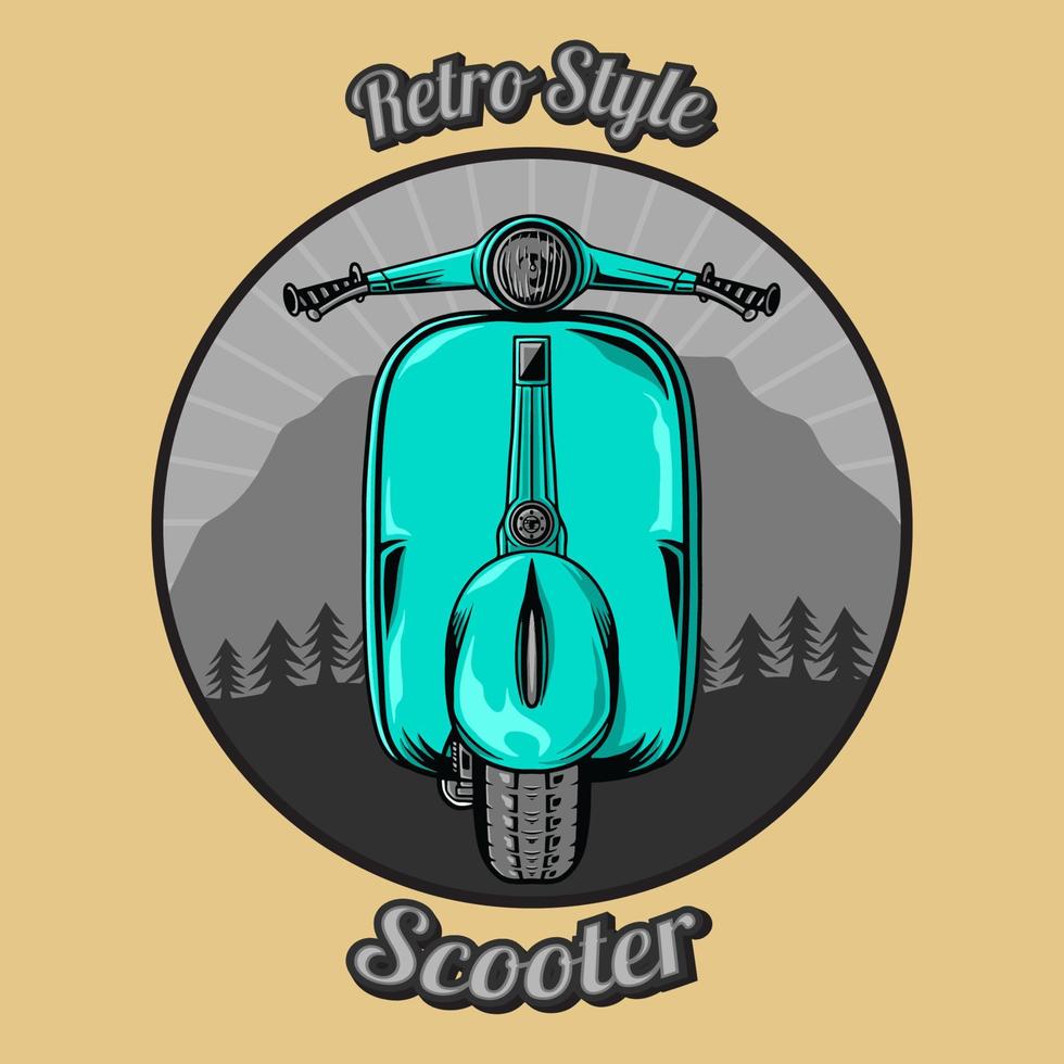 retro scooter illustration vector