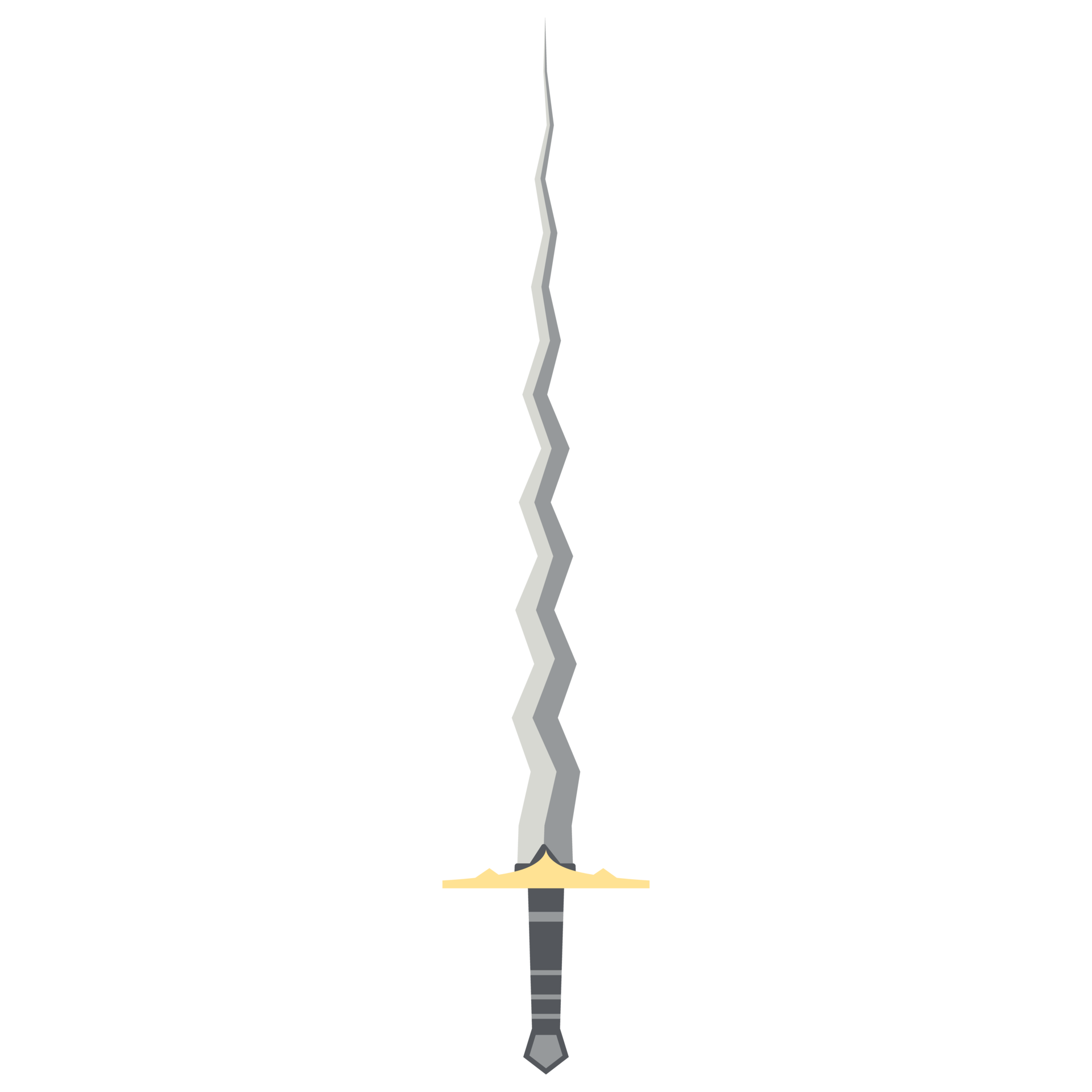 épée longue en zigzag keris une main deux épées tranchantes latérales