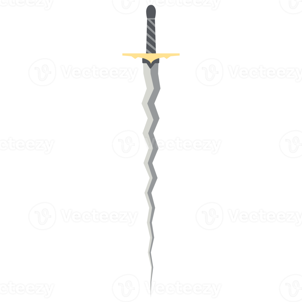 zwaard zigzag lang keris een overhandigd twee kant scherp Zwaarden ridder wapen png