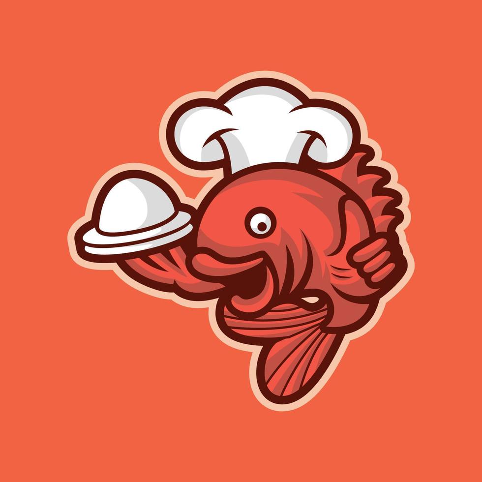ilustración del logotipo de la mascota de los peces cfef vector
