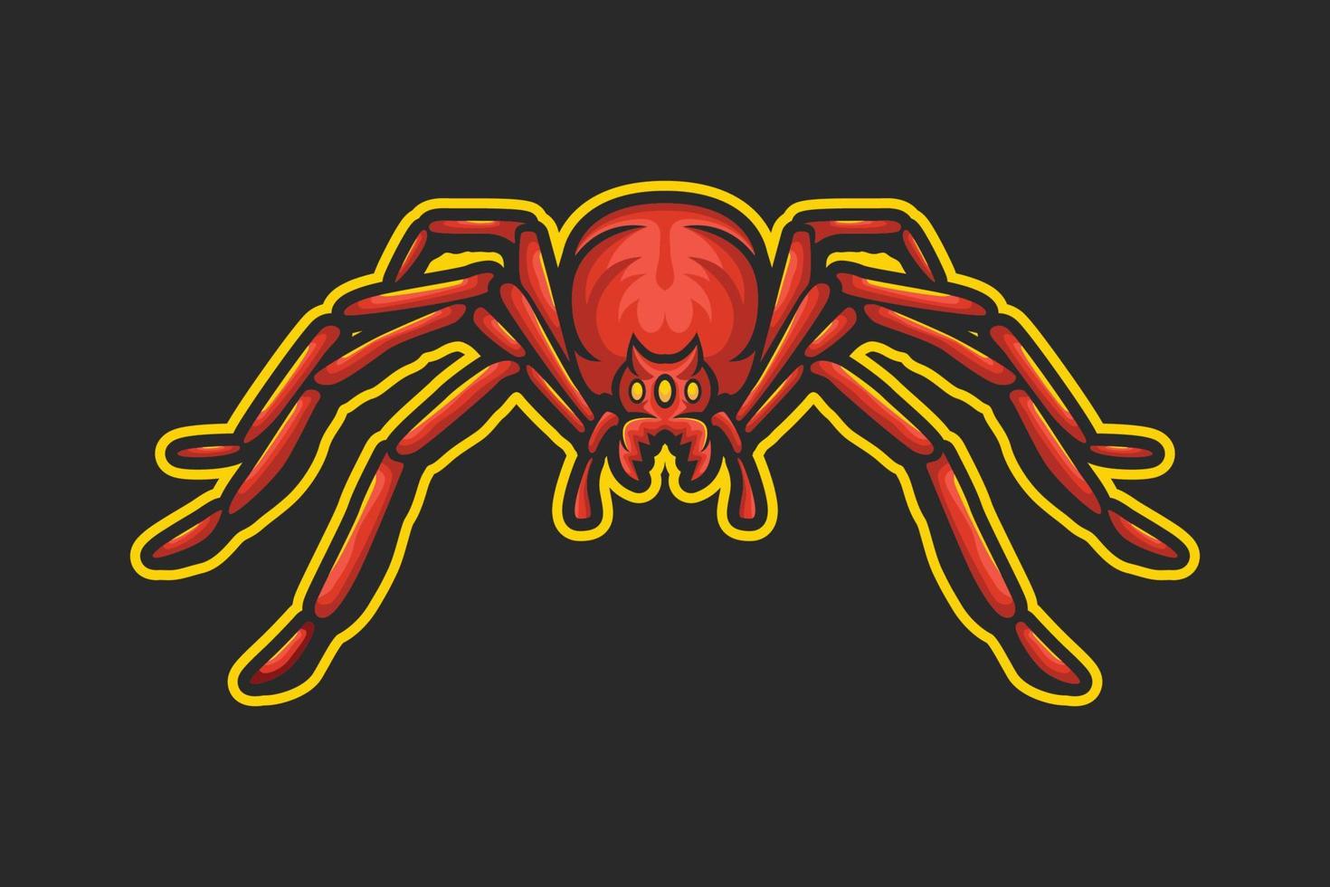 ilustración de icono de dibujos animados de logotipo de mascota de araña roja vector