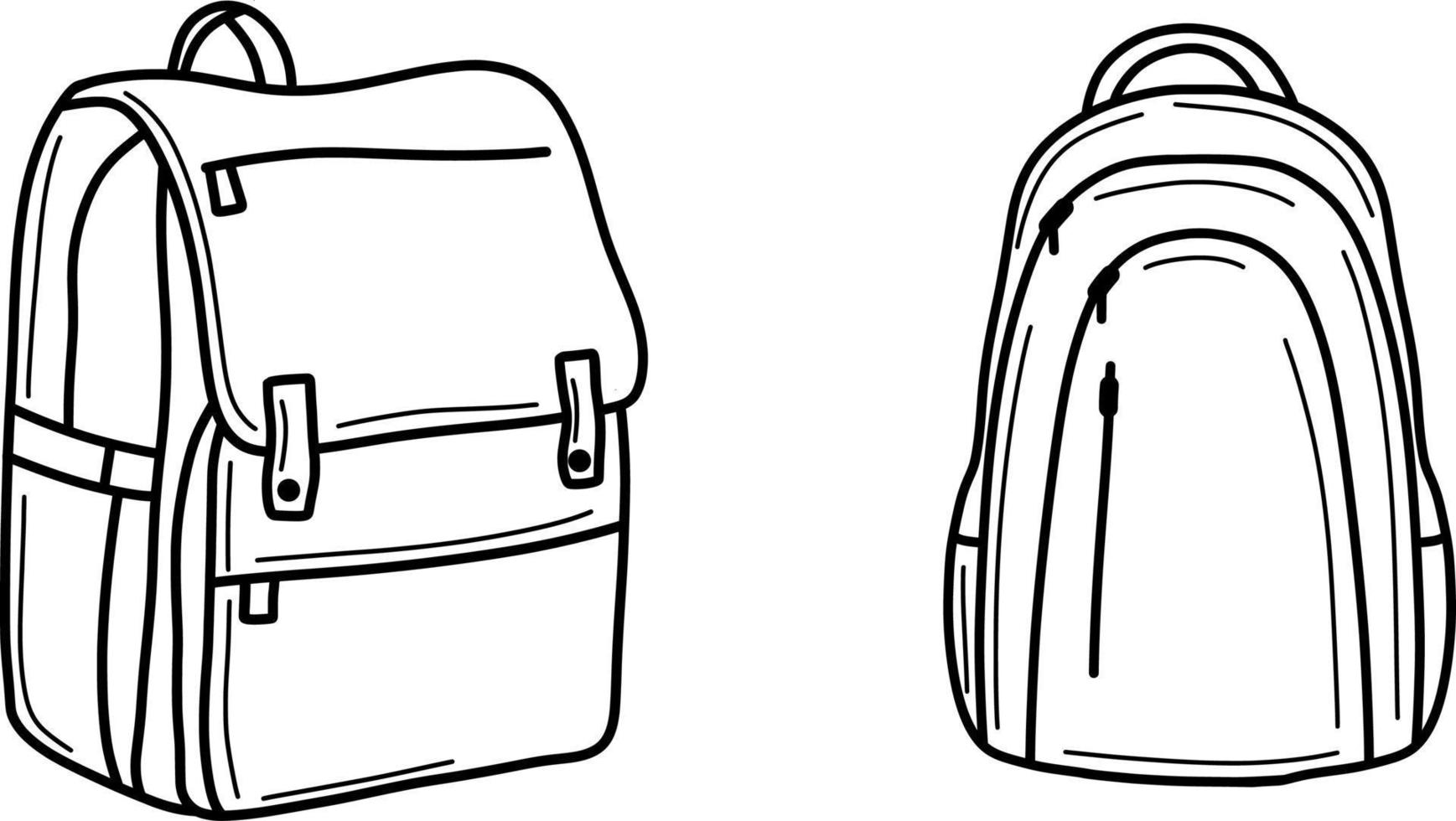 Hand draw Bag Line Art vector