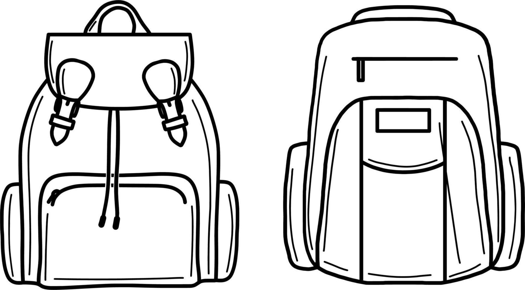 Hand draw bag line art vector