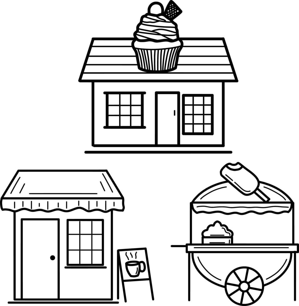 The shop line Art vector