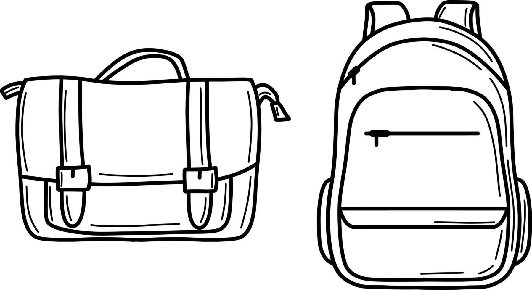 arte de línea de bolsa de dibujo a mano vector