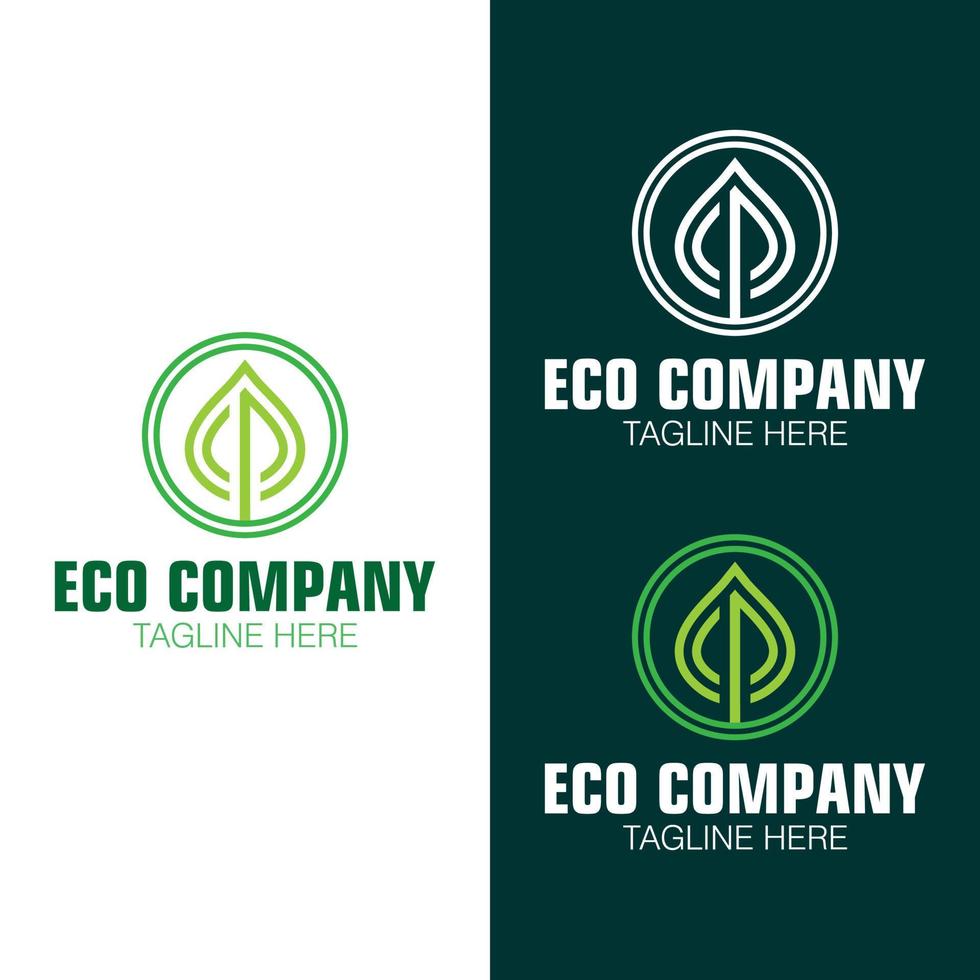 diseño de logotipo de marca de empresa de ecología abstracta, diseño de plantilla de logotipo con icono de planta vector