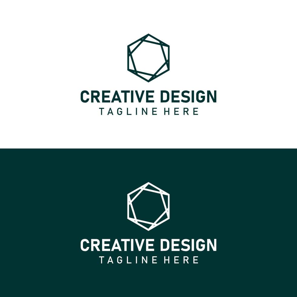 Abstract corporate branding logo design, logo template design with hexagon geometry vector