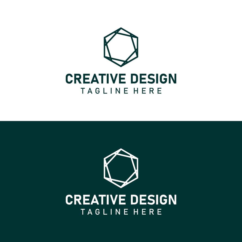 Abstract corporate branding logo design, logo template design with hexagon geometry vector