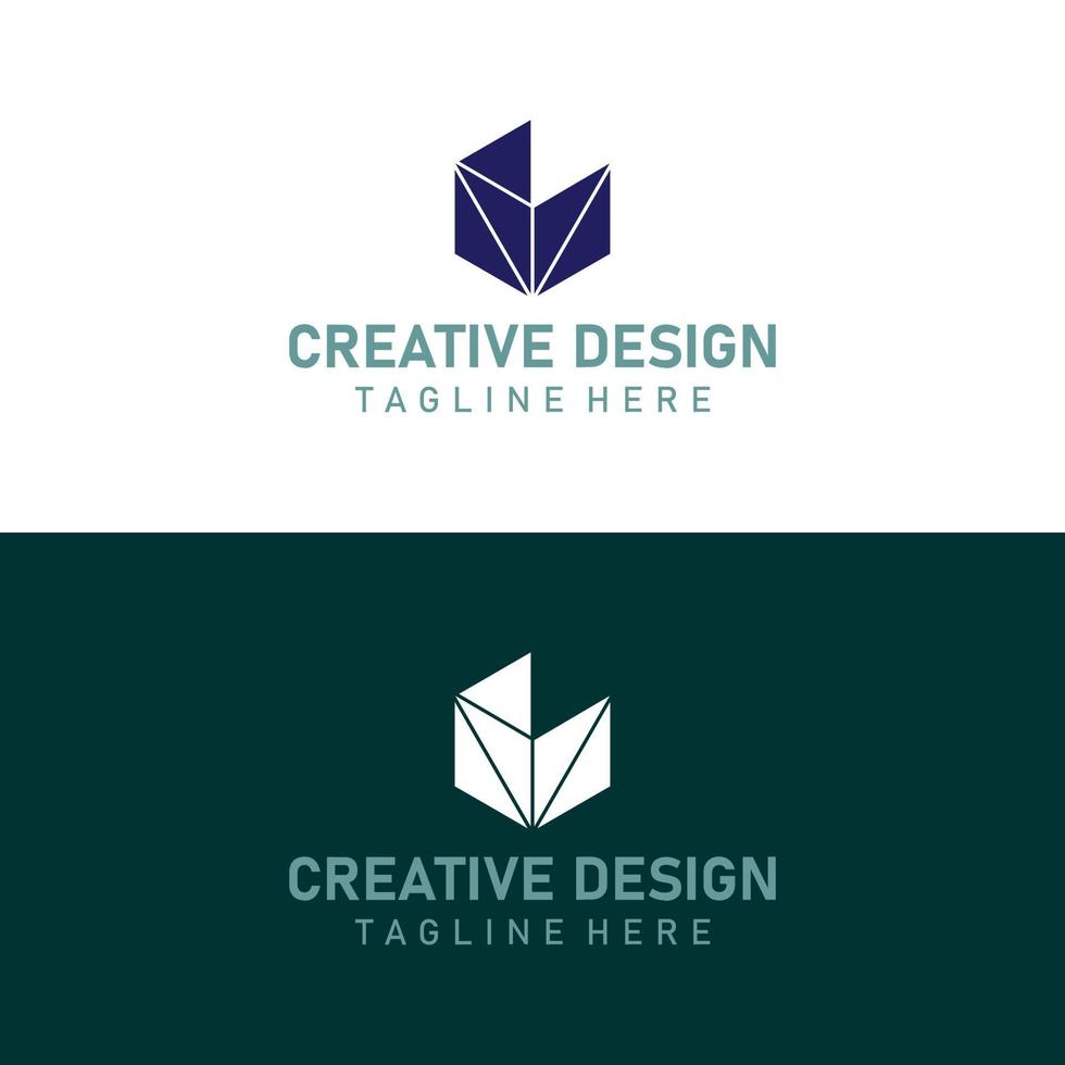 Abstract corporate branding logo design, logo template design with hexagon geometry vector
