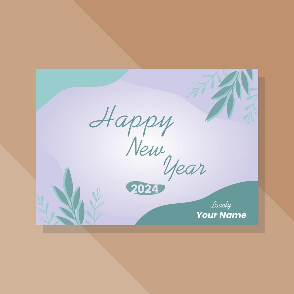 plantilla de diseño de tarjeta de felicitación de feliz año nuevo para seres queridos vector