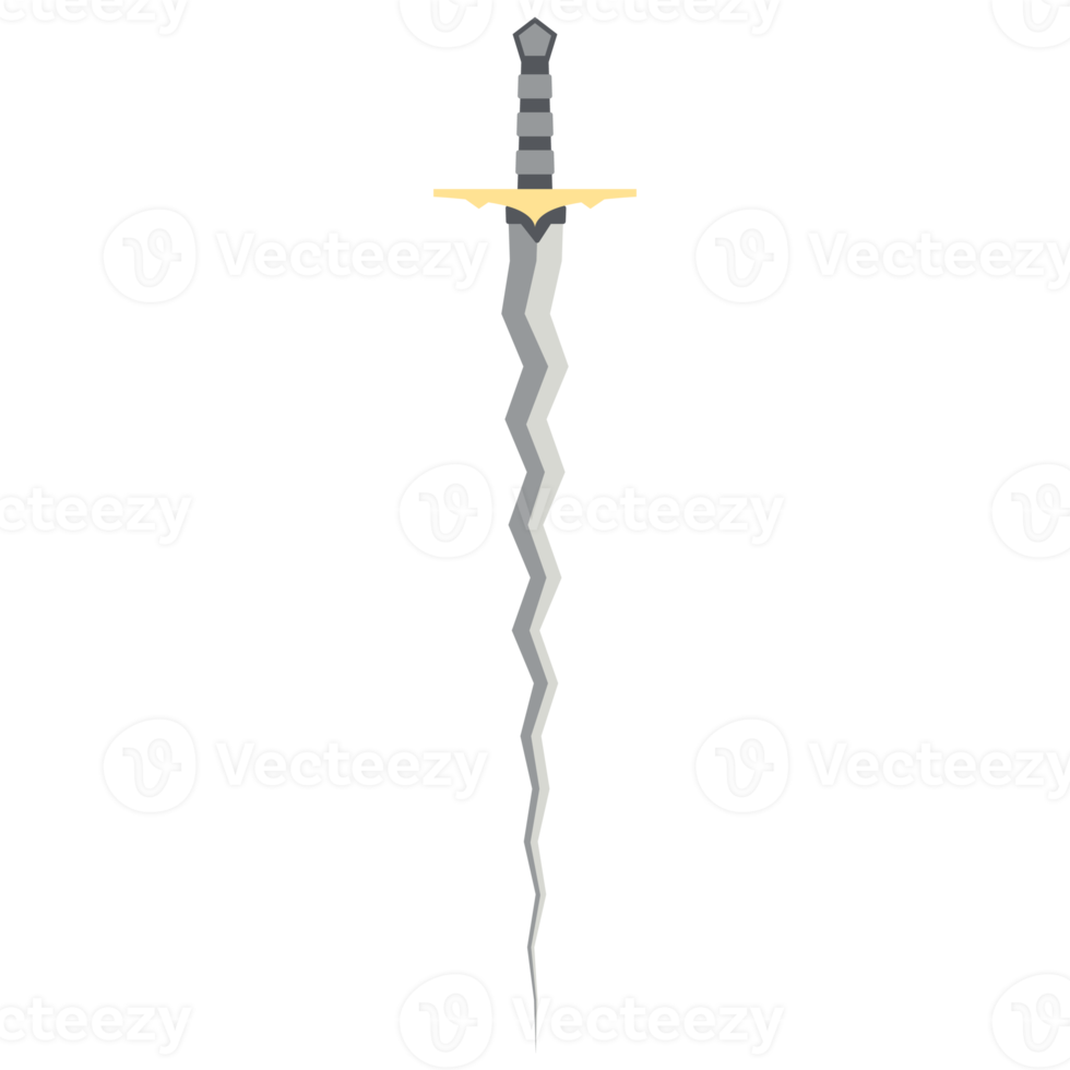 Sword Zigzag Long Keris One Handed Two Side Sharp Swords Knight Weapon png