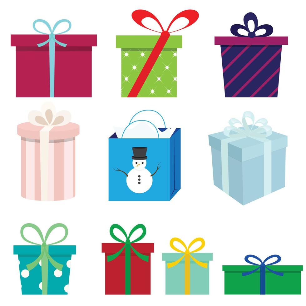 regalos envueltos, cajas de regalo gráficos de ilustración vectorial aislados vector