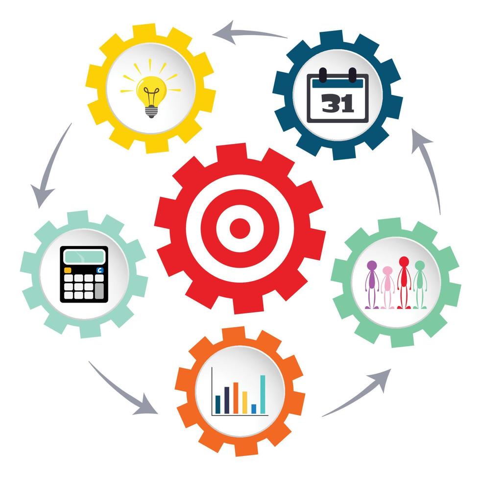 Project Management Goal Setting vector illustration graphic