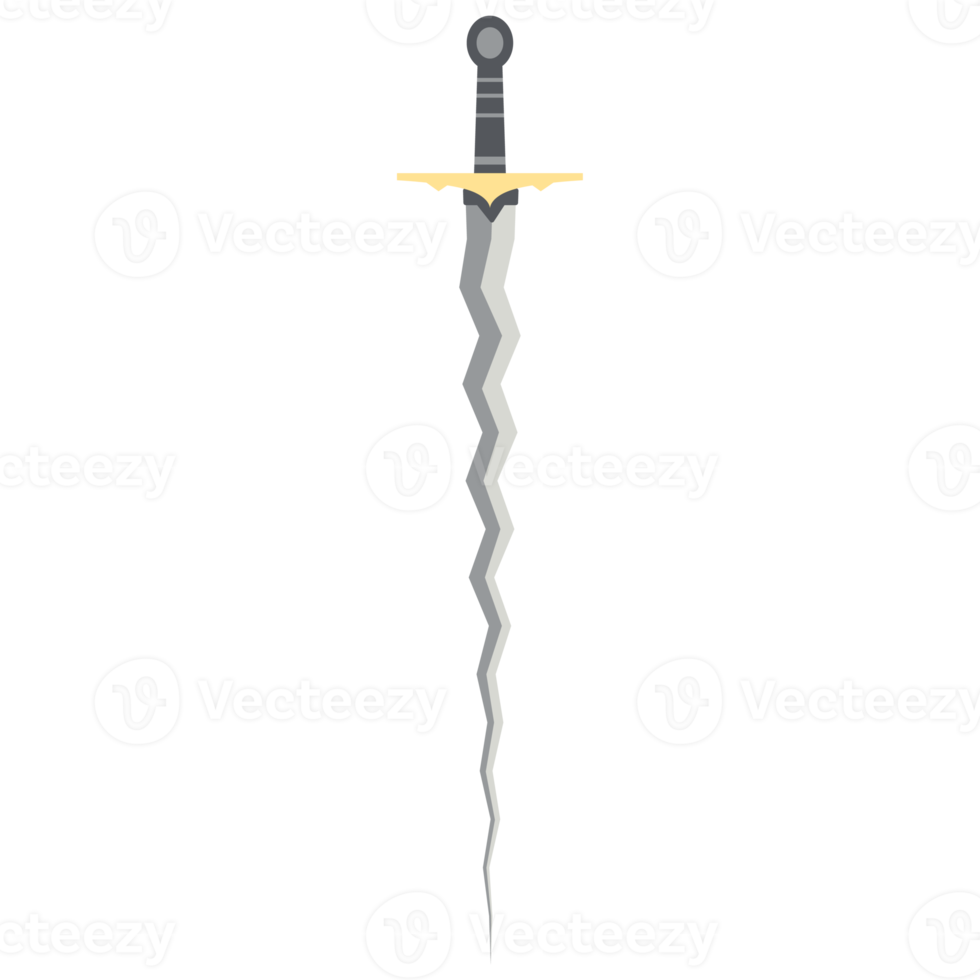 svärd sicksack- lång keris ett räckte två sida skarp svärd riddare vapen png