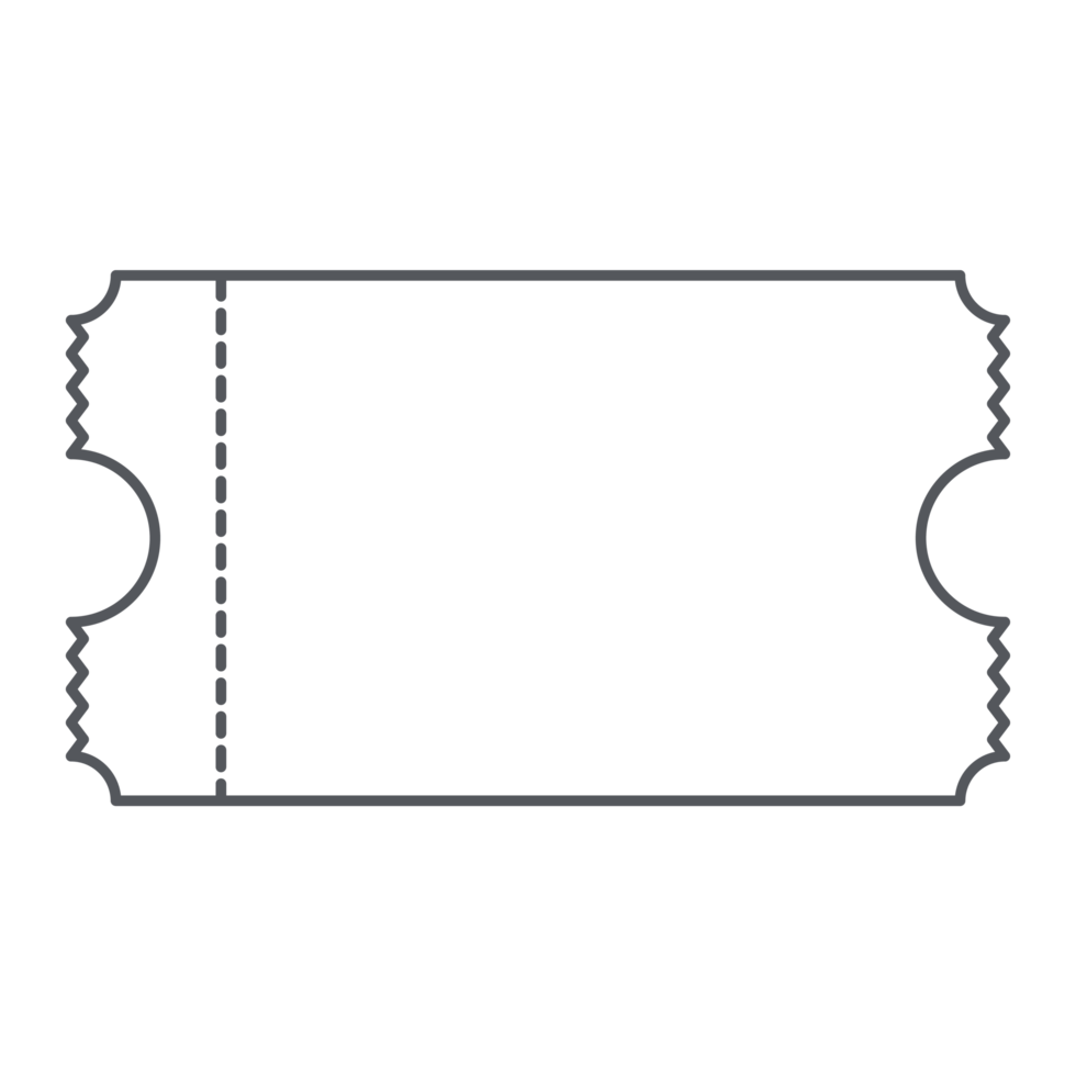 autocollant ticket bullet journal dessin au trait png