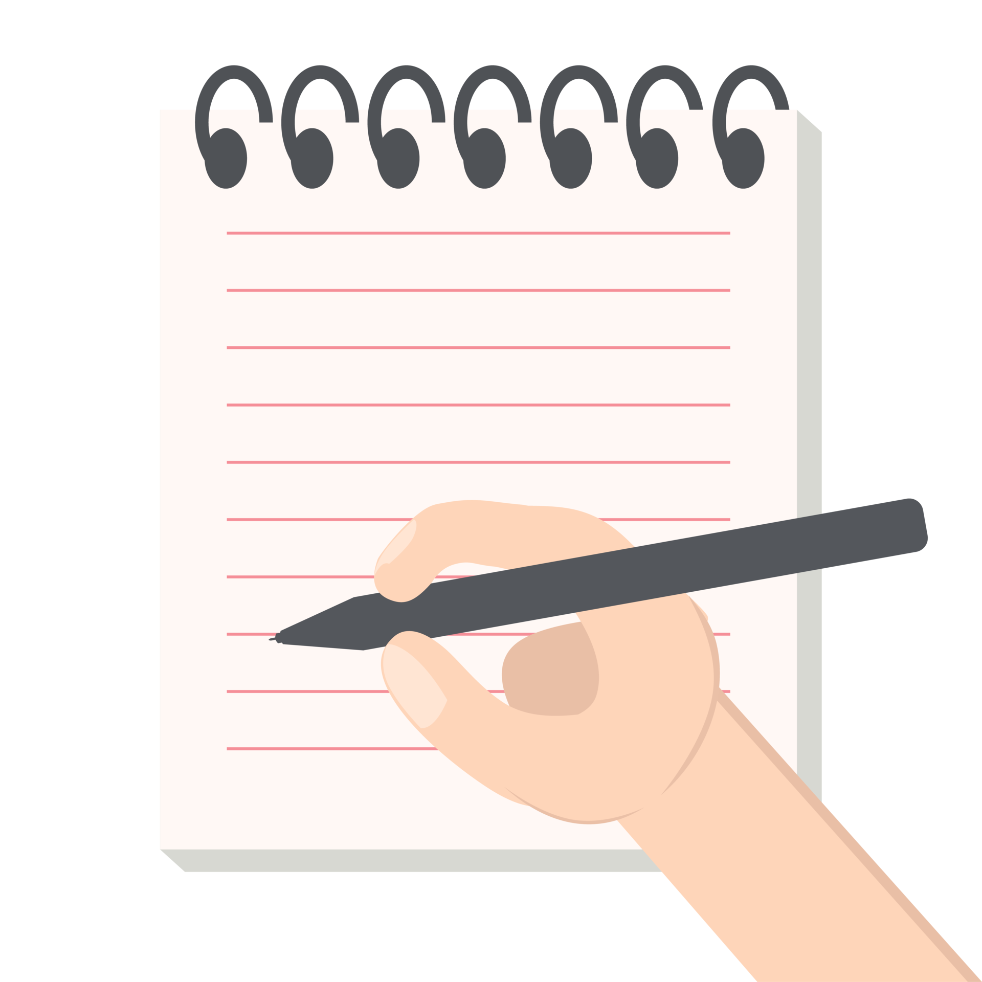 Hand Writing Blank Notebook Line Paper Texture Variation Collection Set