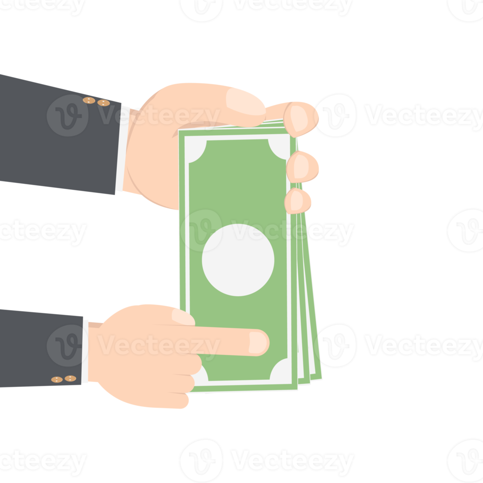 bussinesman hand holding money for saving png