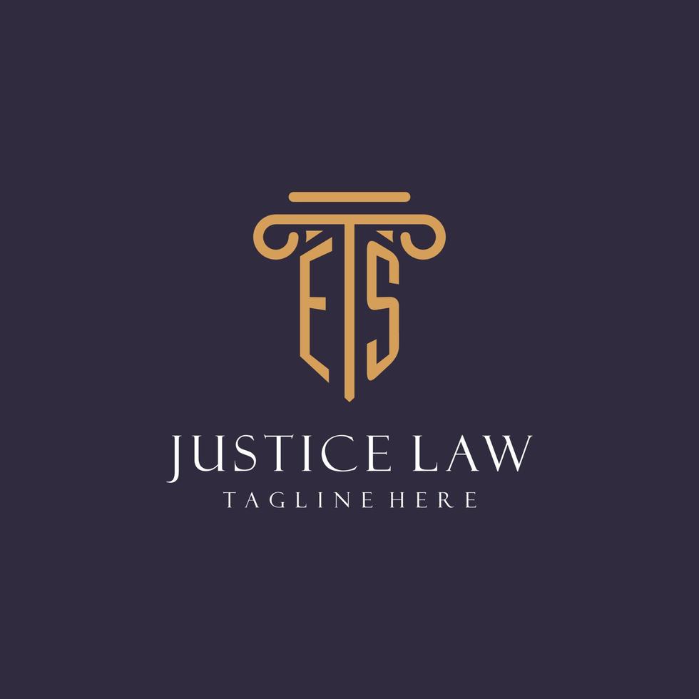 ES monogram initials design for law firm, lawyer, law office with